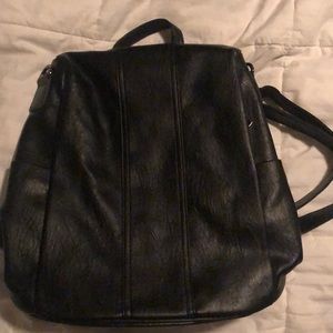 Black anti theft travel backpack purse